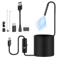 KUTOU 8mm Endoscope Smart Phone Android Type C PC Boroscope Device Camera for Automobile engine Inspection Sewer Borescope