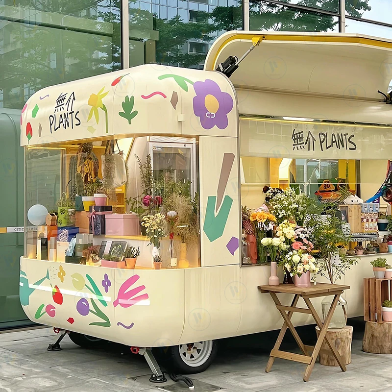 

Portable Mobile BBQ Food Trailer Kiosk Ice Cream Taco Cart Sweet Corn Shop Small Fast Food Truck for Catering and Festivals