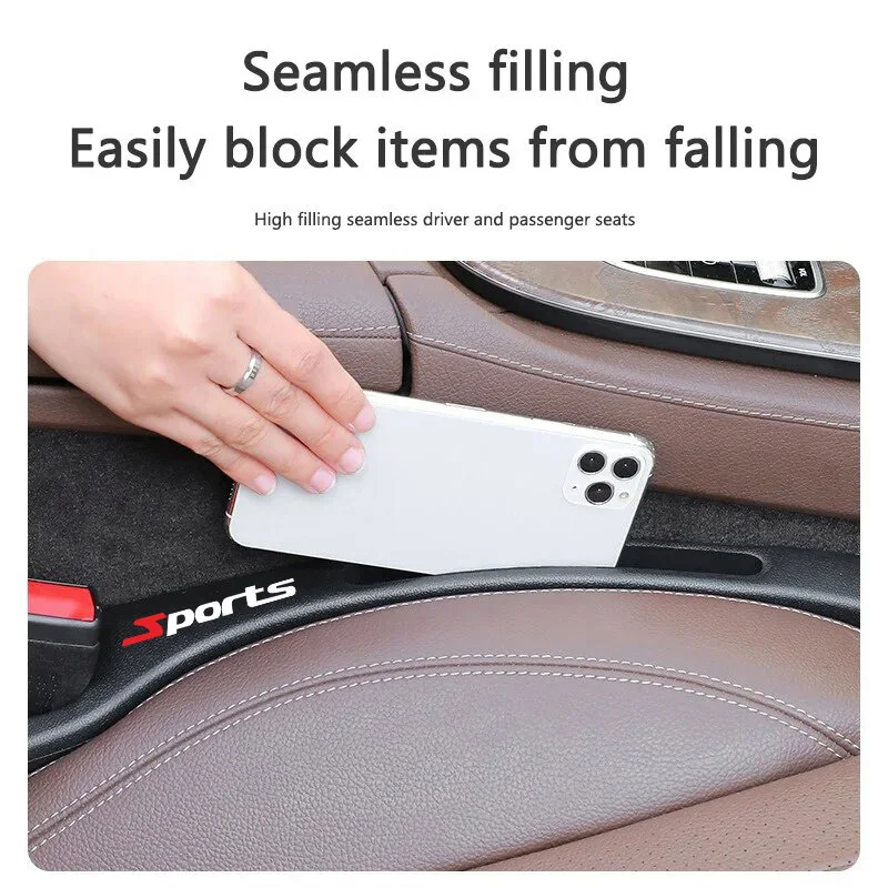 2 قطعة مقعد السيارة الفجوة حشو المنظم مقاوم للماء مقعد السيارة الفجوة التوصيل قطاع مع 2 الأخاديد مقعد الفجوة تخزين اكسسوارات السيارات الداخلية