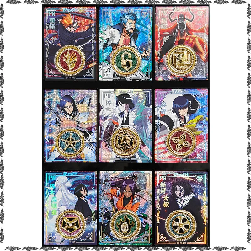 

Anime BLEACH Rare PR Kurosaki Ichigo Grimmjow Kuchiki Byakuya Kuchiki Rukia Soi Fon Collectible Cards Toys for Men Birthday Gift