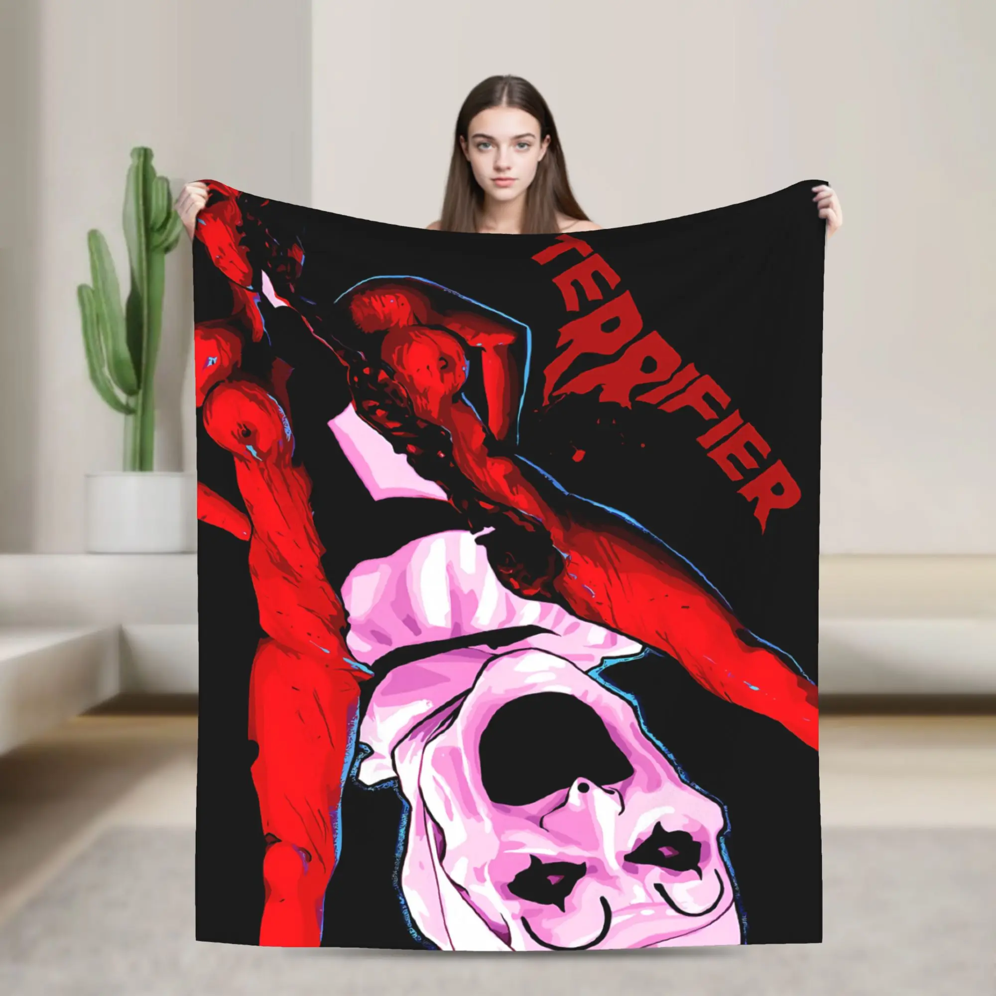 Terrifier Movie Plush Blankets Children  Flannel Bedding Throws For Bedroom Soft Custom Quality Bedspread Gift Idea