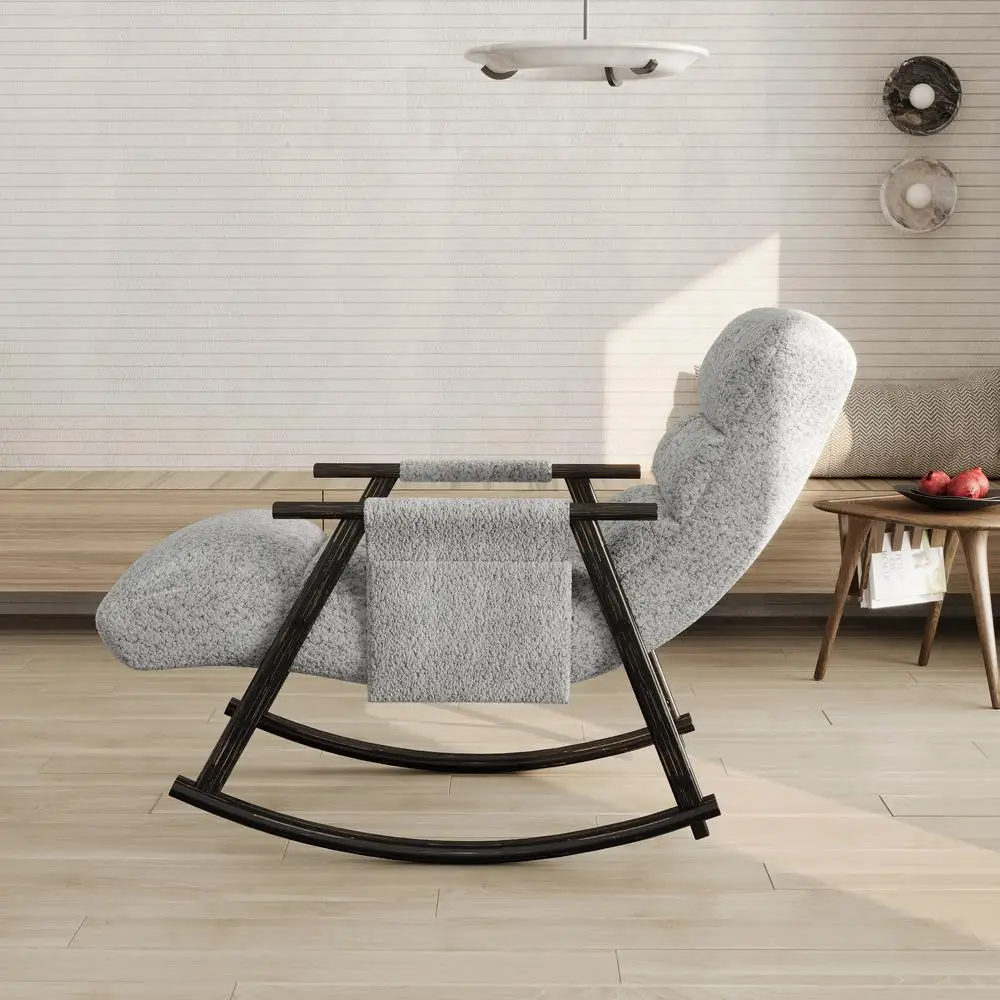 كرسي هزاز قابل للطي قابل للتعديل عالي الظهر ومسند للقدمين كرسي صالة منجد لغرفة المعيشة وغرفة النوم والشرفة