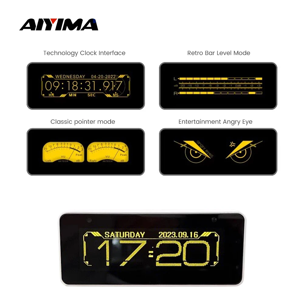 

AIYIMA OLED Music Audio Spectrum Indicator Level Indicator VU Meter Spectrum Analyzer Cock Digital Pointer Display For Amplifier