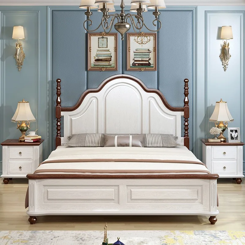 

Pretty Headboard Frame European Bed King Size Wooden Luxury Room Double Bed Pretty Modern Letto Matrimoniale Bedroom Furniture