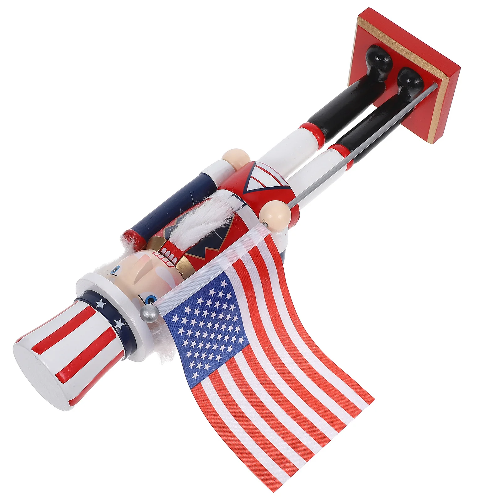 

Nutcracker Soldier Statue 38cm Wooden American Nutcracker Usa Flag Classic Christmas Decor Table Shelf Patriotic Decor