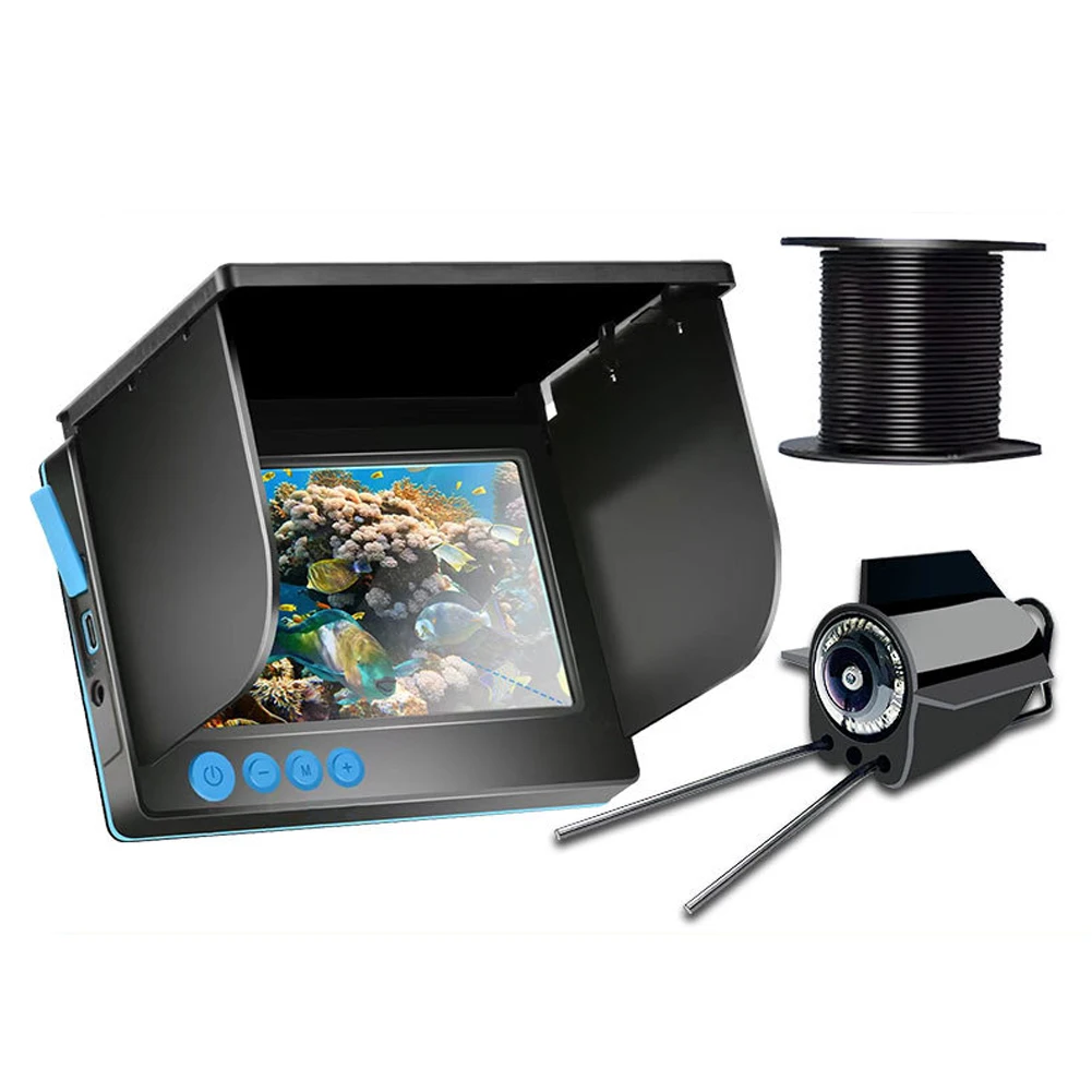 كاميرا صيد الجليد عالية الدقة 4.3/5 بوصة مقاومة للماء لصيد الأسماك على الجليد مع 220 °   رؤية واسعة لصيد الأسماك على الجليد على شكل قارب البحيرة