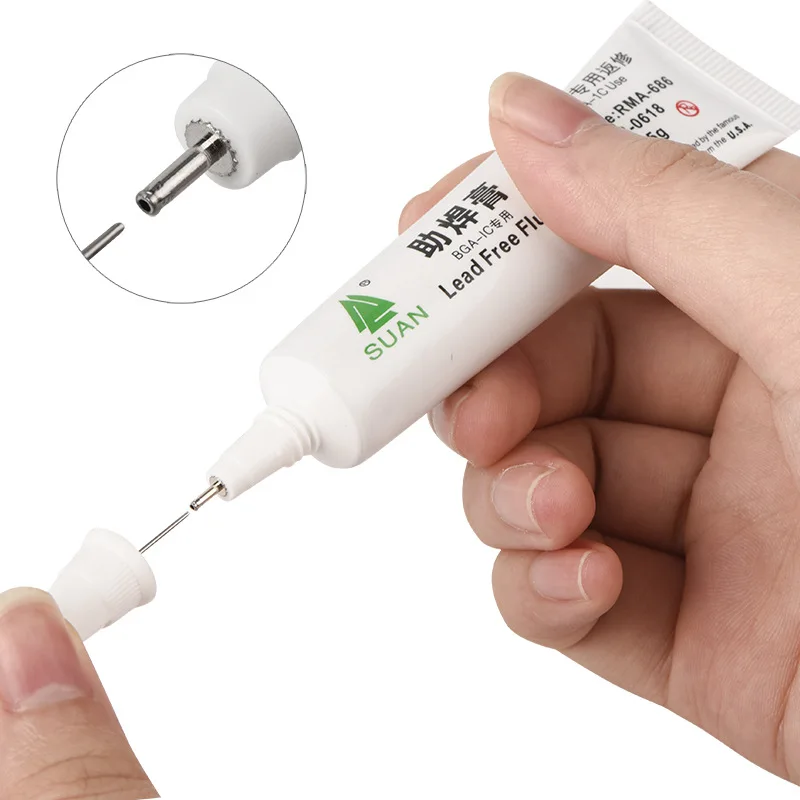 High Quality Solder Flux 15g BGA Soldering Paste SMD Chip Mobile Phone Repair Welding Needle Cylinder Soldering Oil Flux Tools