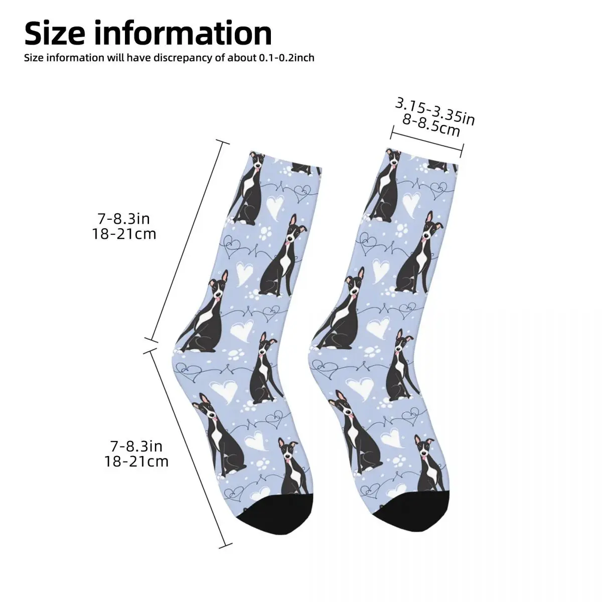 Divertente calzino pazzo per uomo amore nero bianco Whippet Hip Hop Harajuku modello senza cuciture stampato ragazzi calzino equipaggio regalo Casual