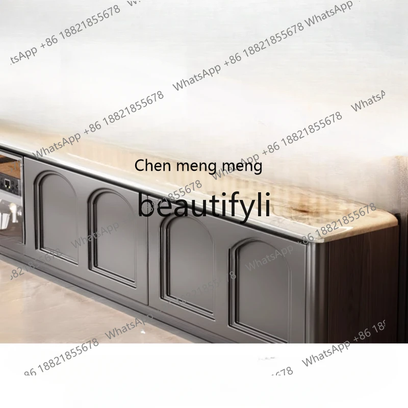 

French style, floor-to-ceiling, slate modern simple villa living room floor cabinet H