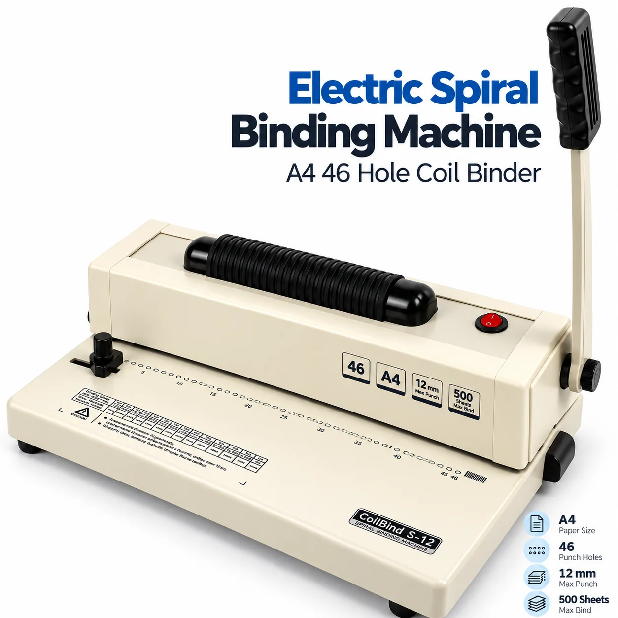 AOLIVIYA Electric Spiral Binding Machine A4 46 Hole 4 1 Pitch Coil Binder Paper Puncher Single Loop Bookbinding Equipment