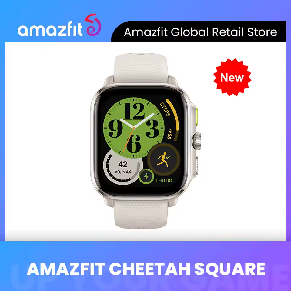Top 10 Melhores Smartwatches Compatíveis com iPhone em 2025 Amazfit-Smartwatch Cheetah Square, 44mm, 150 + modo esportivo