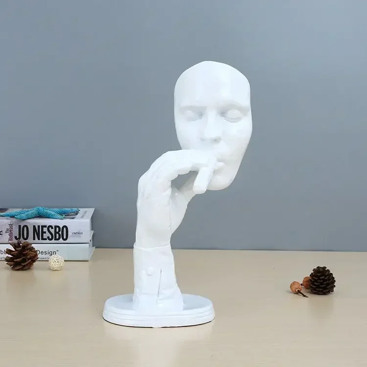 Retro Meditators Abstract Sculpture Man Smoking Cigar Creative Face Statue figure model Resin Figurine Artwork Home Decorations