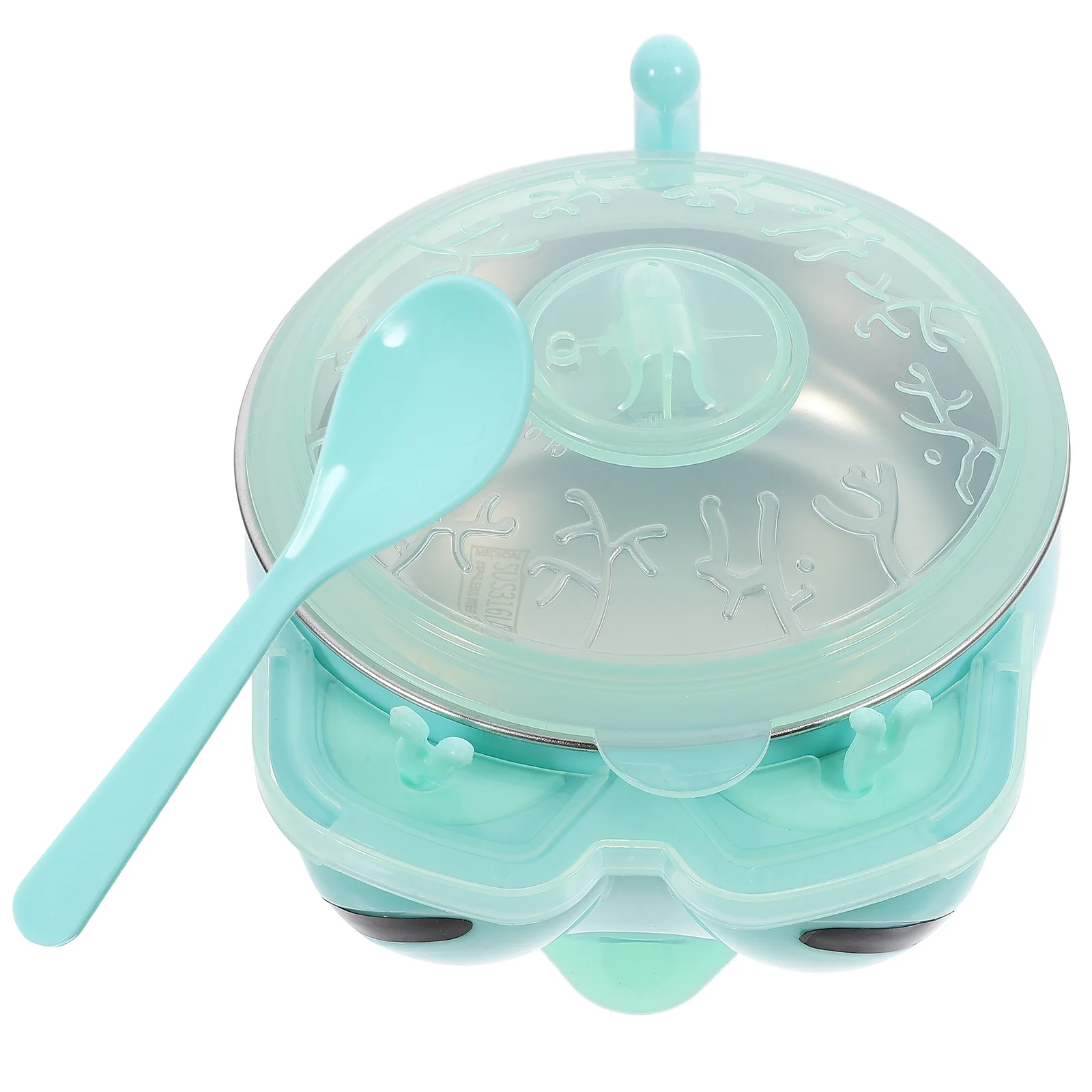 

1Pcs Insulation Bowl Baby Suction Bowl Stainless Steel Food Container with Silicone Base Cute Rabbit Design for Infant Feeding