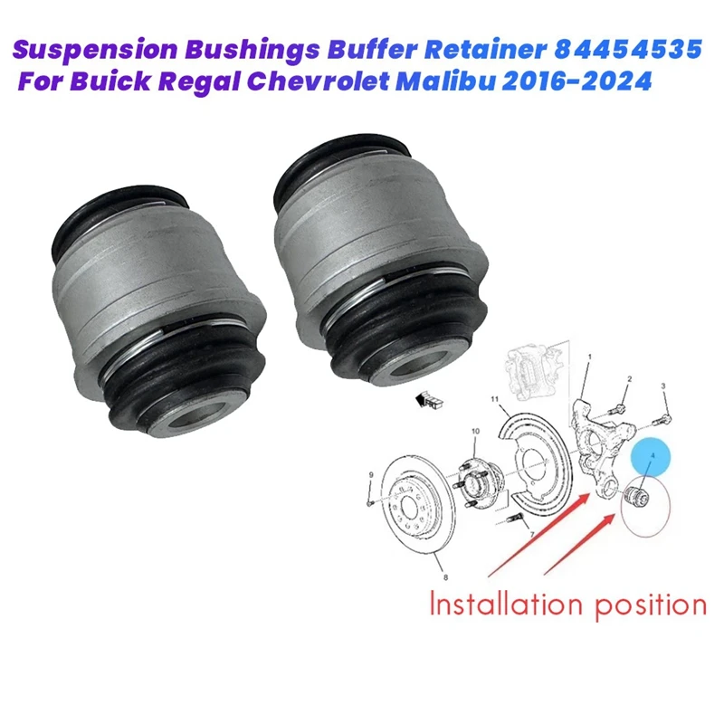 2Pcs Rear Suspension Bushings Buffer Retainer 84454535 For Buick Regal Chevrolet Malibu 2016-2024 84107273 84454536