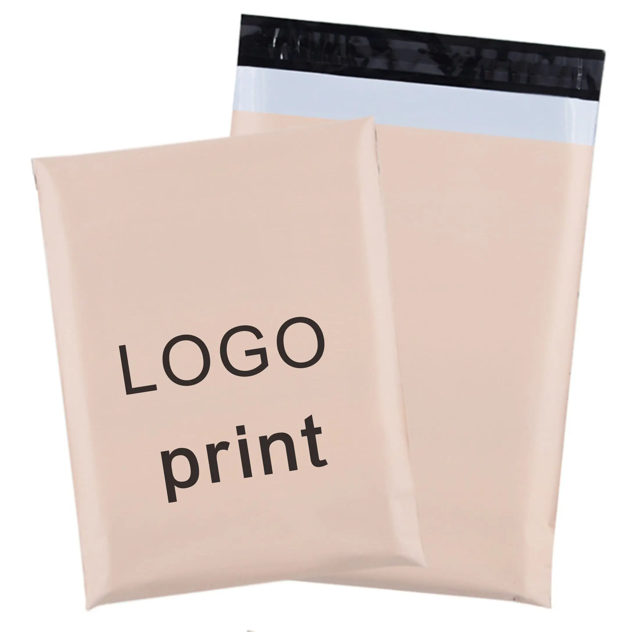 Environmental Protection Express Bag, Milk Tea, Solid Color, Clothing Packaging Bag, Can Print Logo, 100Pcs