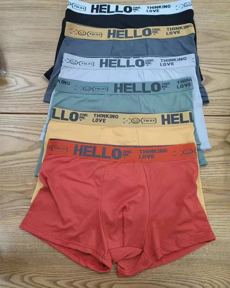 6Pcs Mens Underwear Male Boxers Sexy Underpants Comfortable Breathable Fashion Boys Panties Underwear Boxershorts Men Large Size