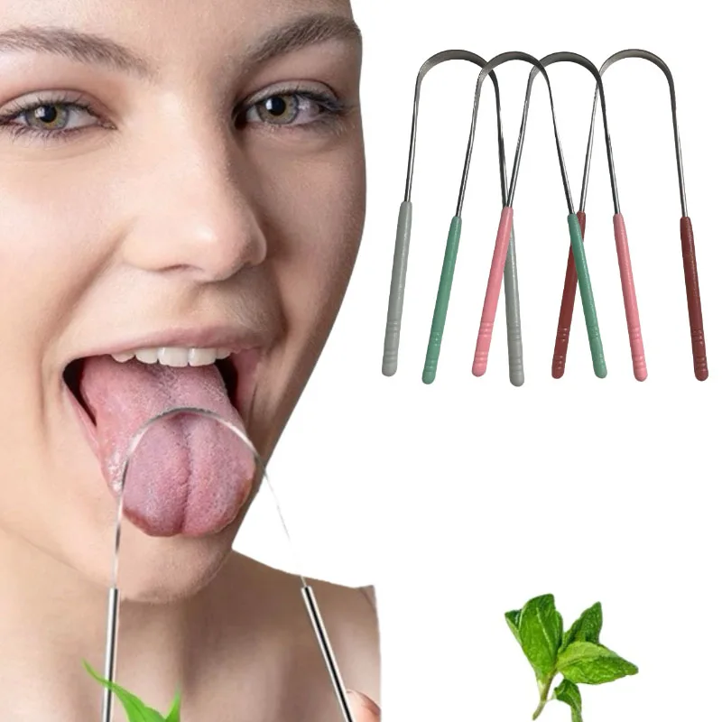 1pcs Tongue Scraper Cleaner for Adult/Child Tongue Coating Scraper Remove Bad Breath Bring Fresh Breath for Oral Cleaning