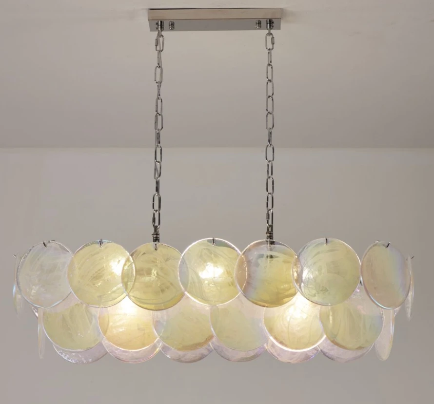 Rosico Modern Light Luxury Cloud Glass Chandelier Vintage French Bedroom Dining Room Cloakroom Art Lighting