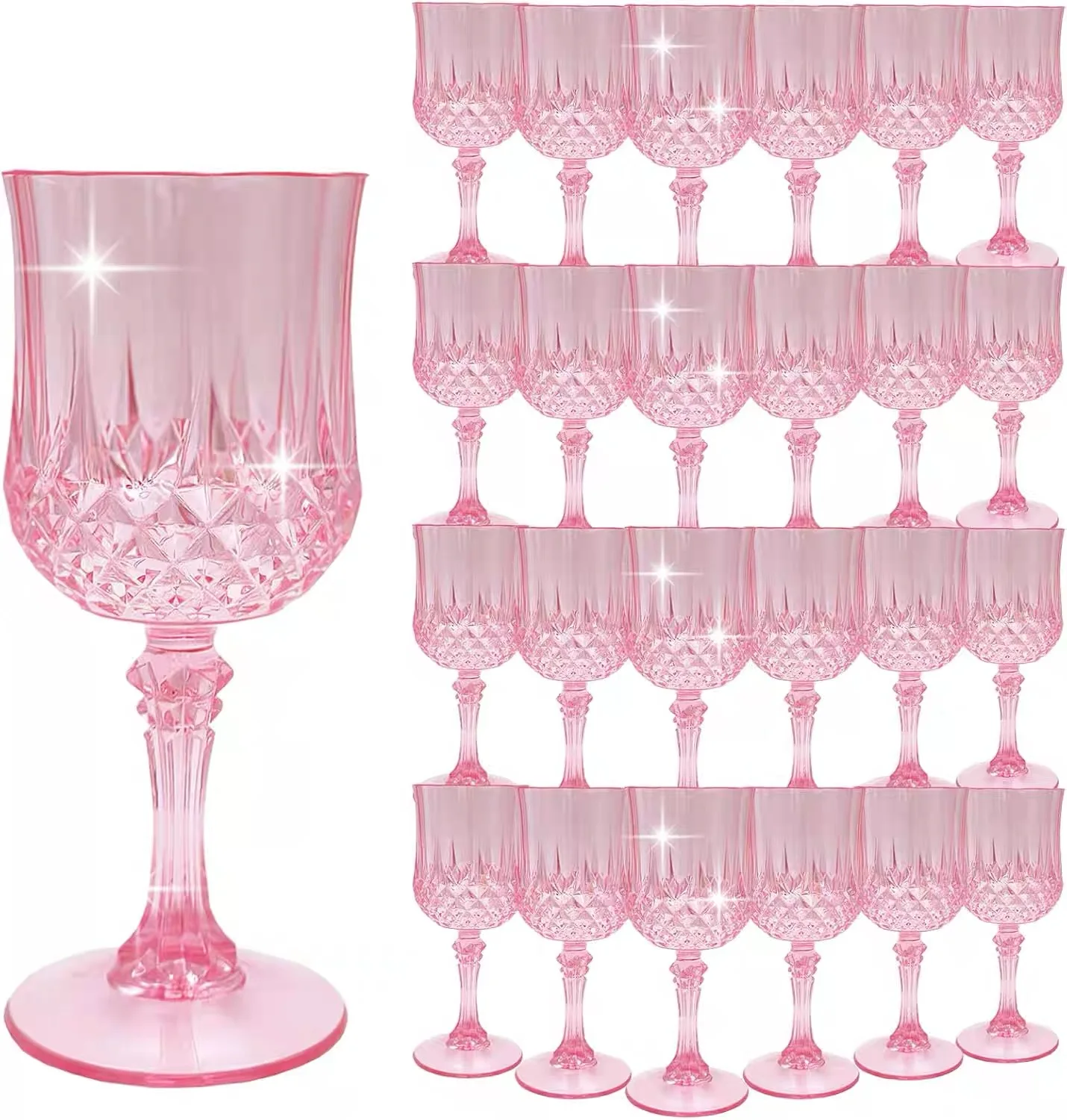 PET Shatterproof Plastic champagne Glass Creative High-Leg Glass Household Cocktail Glass High-Leg Glass Acrylic 12/24pcs