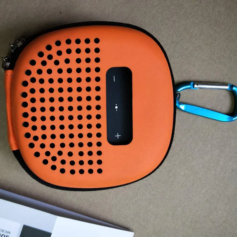 

Portable Speaker Storage Bag Scratch Resistant Eva Case With Bungee Band For Soundbox Accessories Random Color Travel Home Use