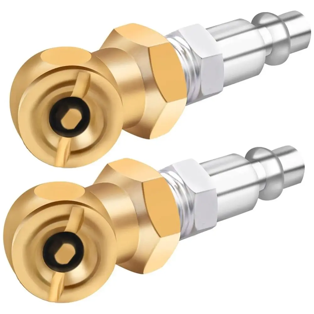 2pack Brass Inflator Gauge Attachment Air Chuck Compressor Nozzle Ball Inflator Air Hose Fittings