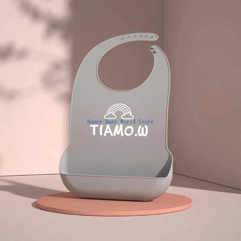 

B2QD Portable Adults Waterproof Anti-oil Silicone Bib Elderly Aged Mealtime Cloth Protector Senior People Aid Aprons 1 Pack