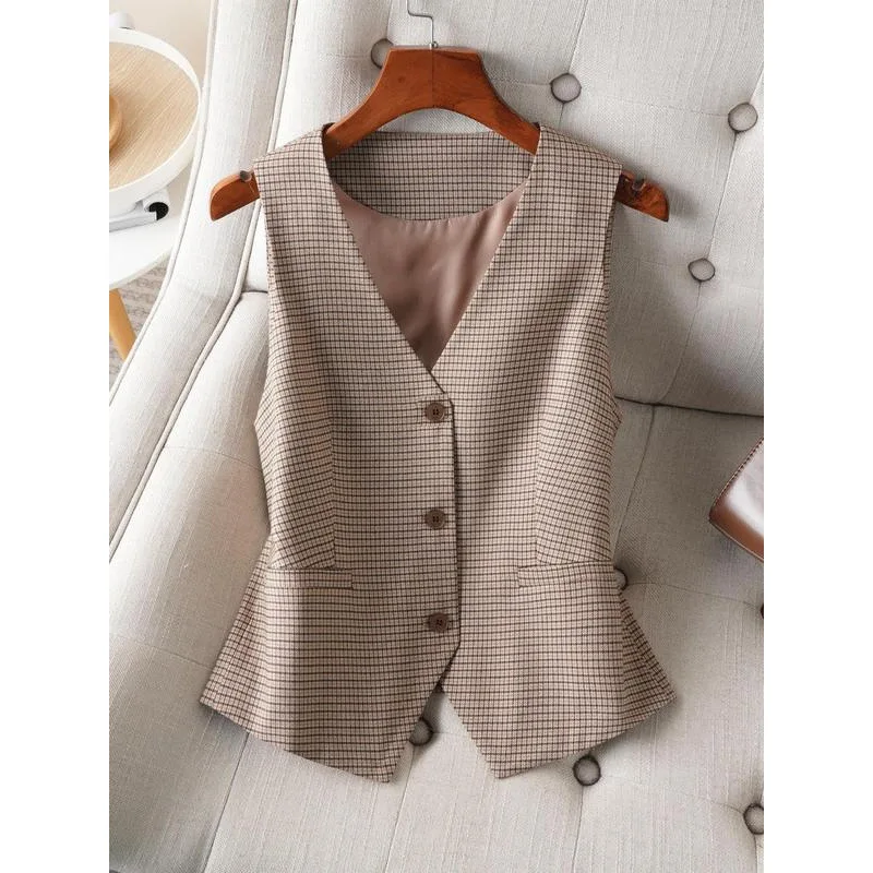 

Slim Fit Short Vest S 68558 Outerwear Layering Top Women's Fashion Spring 2026 Regular Length Inner Wear Other Material 100%