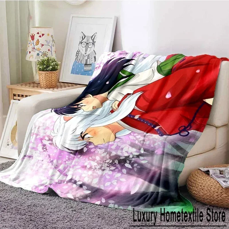 Anime Inuyasha Throw Blanket Soft Flannel Thin Blankets for Bed Sofa Cover Bedspread picnic cooling gift Home Deco