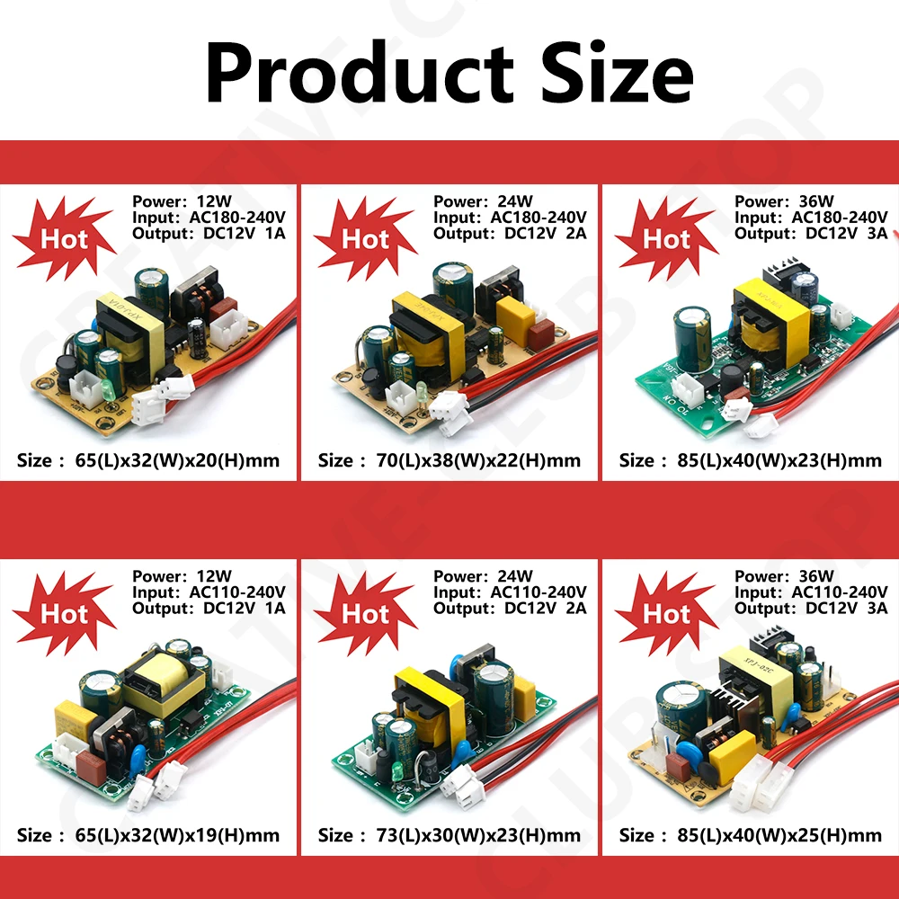 LED Driver 220 to 12V 1A 2A 3A 5V 2A 24V 32V LED adapter Power Supply Power converter Light Transformers For LED Strip Lights
