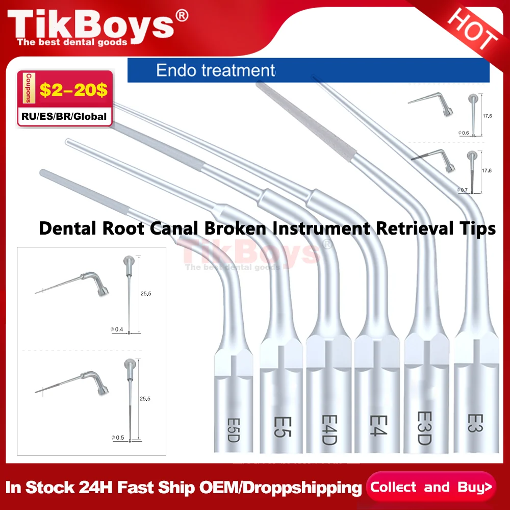 

Наконечники для извлечения сломанных файлов из корневых каналов ED3ED3DED4 ED4DED5ED5D E3E3D E4 для ультразвуковых скалеров SATELCE / DTE EMS UDS