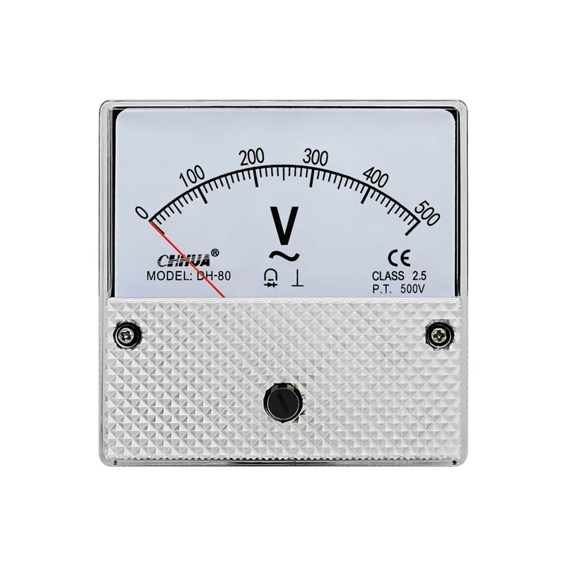 DH-80 AC Voltmeter Pointer Type 5V 10V 15V 20V 25V 30V 50V 75V 100V 150V 200V 300V 450V 500V 600V 800V Panel Meter