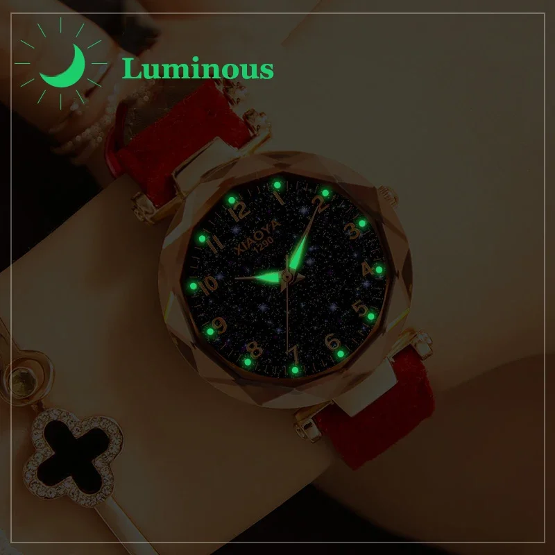 Fashion Design Starry Sky Watch Women Watches Xiaoya Women Watches Leather Band Quartz  Ladies Watches horloges vrouwen