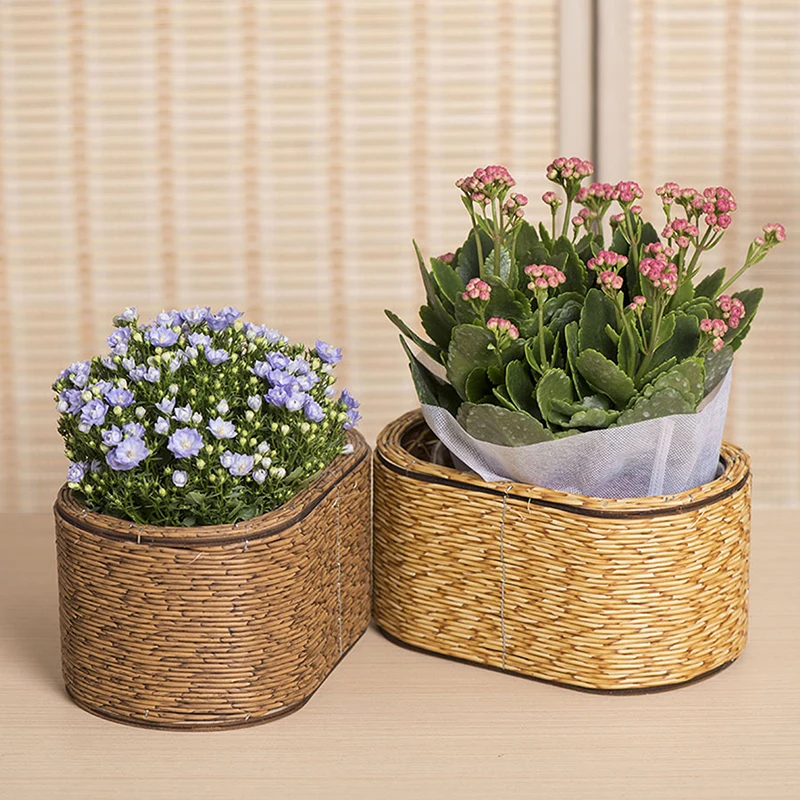 

Hand Decorated Flower Pots, Indoor Rattan Plant Flower Pots, Desktop Decorations, Garden Flower Pots, And Flower Pots