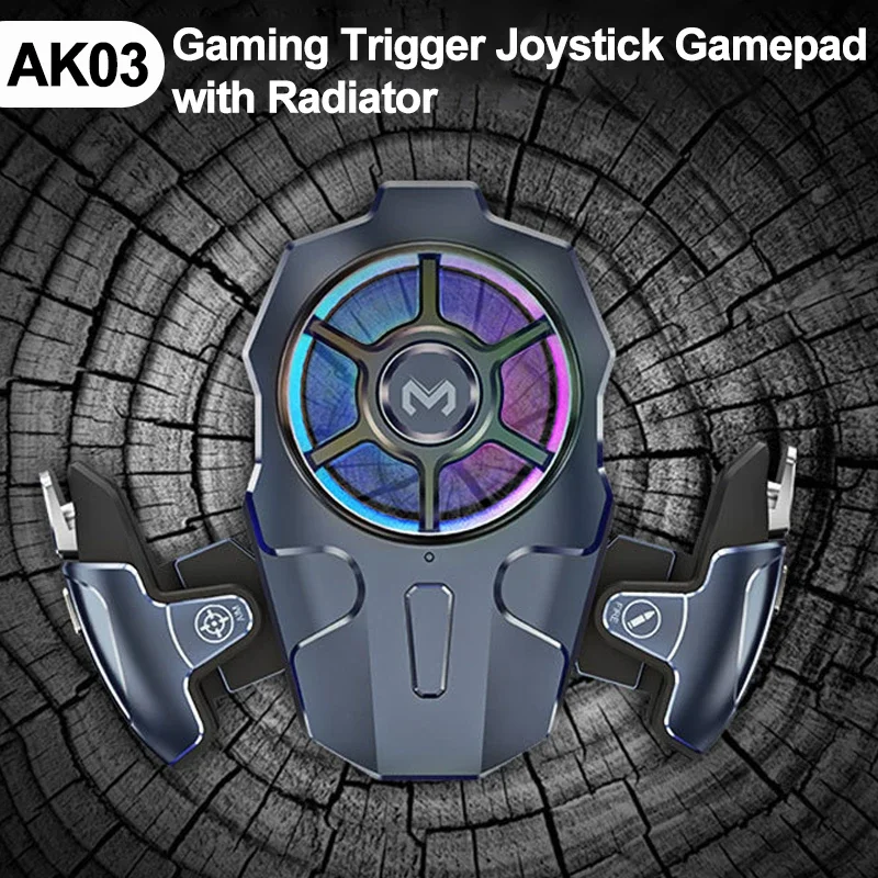 MEMO AK03 Mobile Phone Gaming Trigger Joystick Gamepad Fan Radiator 2 IN 1 Aim Shooting L1R1 Key Button Game Cooler for IOS PUBG