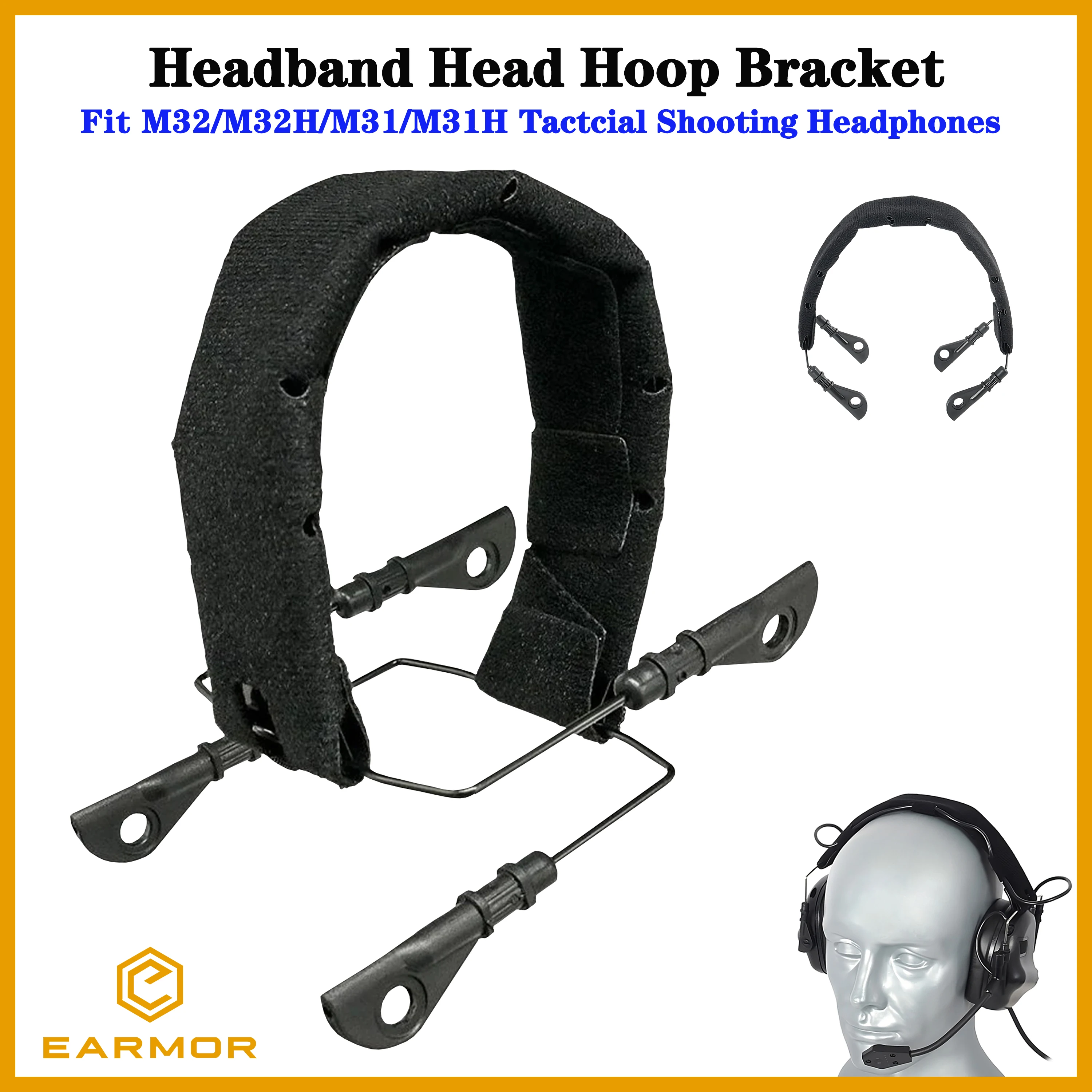 

EARMOR M14 Tactical Headphones Replace Headband Head Hoop Bracket，For M32/M32H/M31H/M31 Communication Noise Canceling Headphones