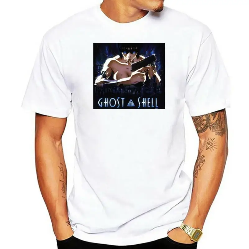 Camiseta de manga corta para hombre, camisa de gran tamaño, Sección 9, fantasma en La Concha, chico juvenil, marca, descuento