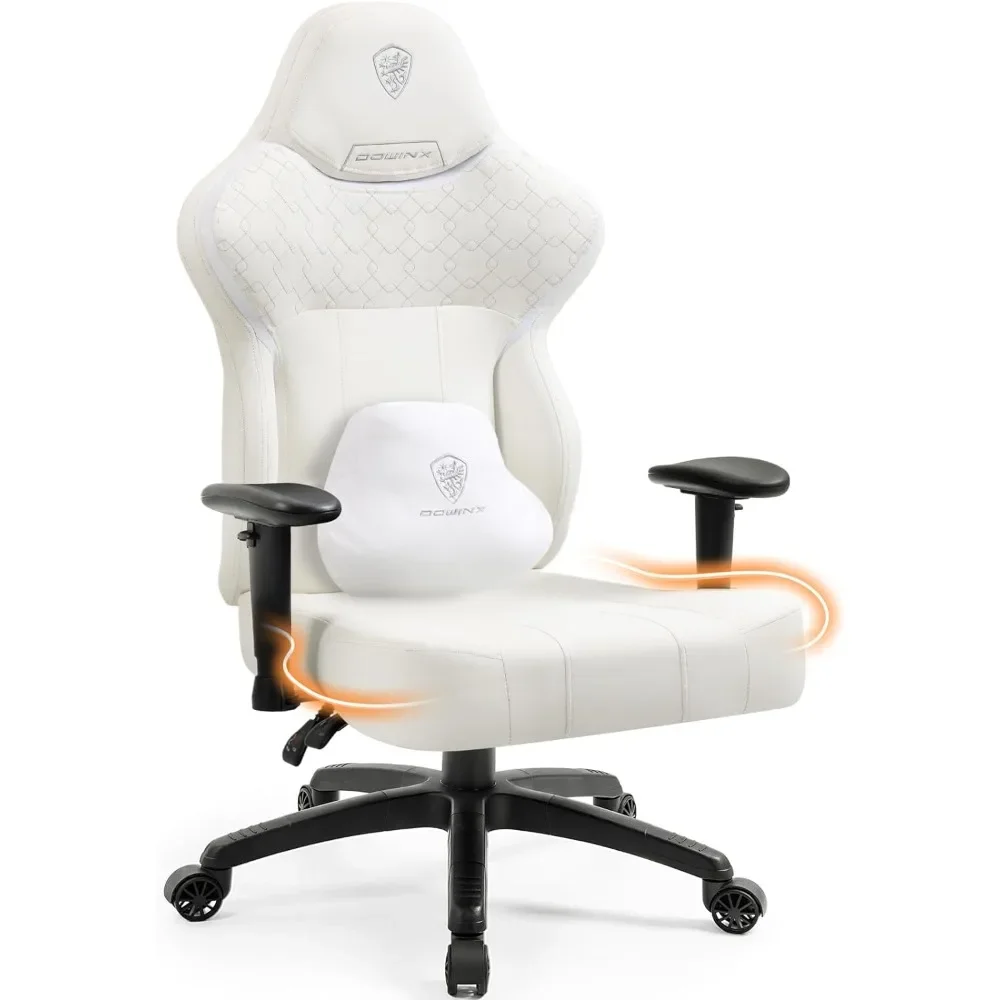 

Cross Legged Gaming Chair with Gravity Locking Wheels, High Back PU Leather Computer Chair for Heavy People