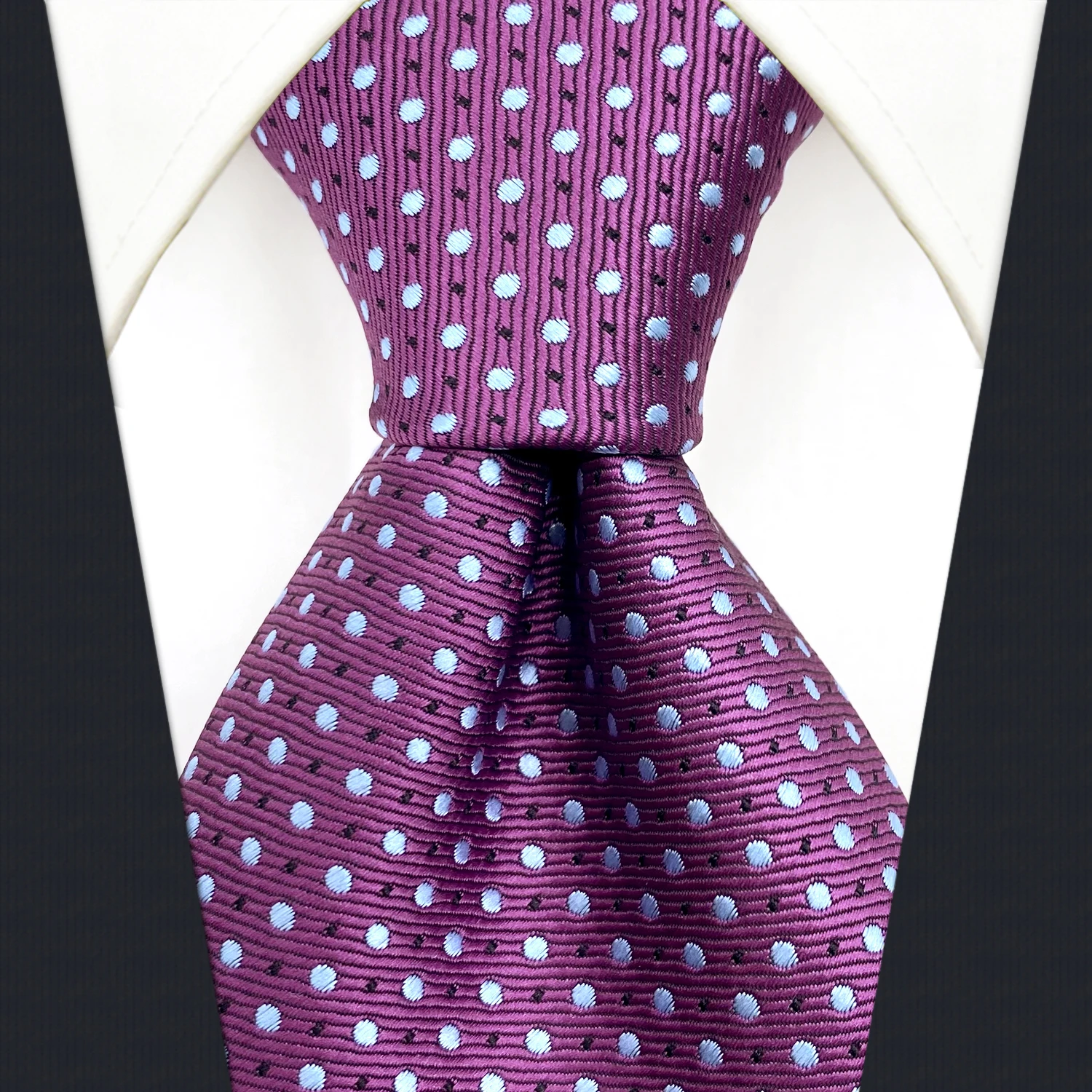 Purple Dots Mens Neckties Set Silk Extra Long Bow Tie Pre-Tied Boys Necktie Tie for Kids