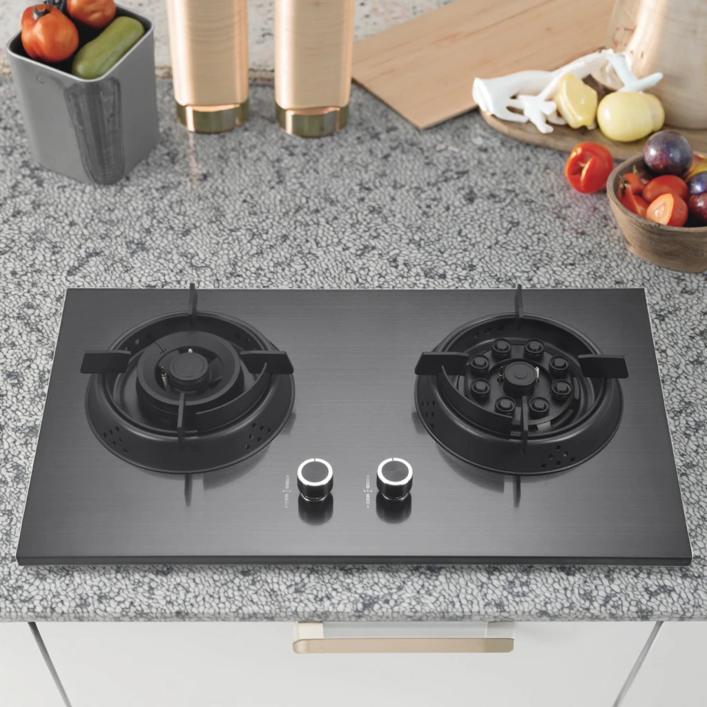 

Умная газовая плита с 2 конфорками, китайская высококачественная варочная панель со встроенной столешницей для домашней кухни, закаленное стекло с защитными функциями