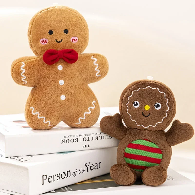 New Year Christmas Cute Gingerbread Man Stuffed Toy Stuffed Doll Comfort Doll Cookie Man Throw Pillow Home Decoration Gift