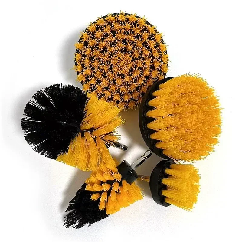 7-Piece Drill Brush Attachment Set, Cleaning Brush Tool Kit, Multi-Purpose Drill Brush with Extension Pole for Floor, Automotive