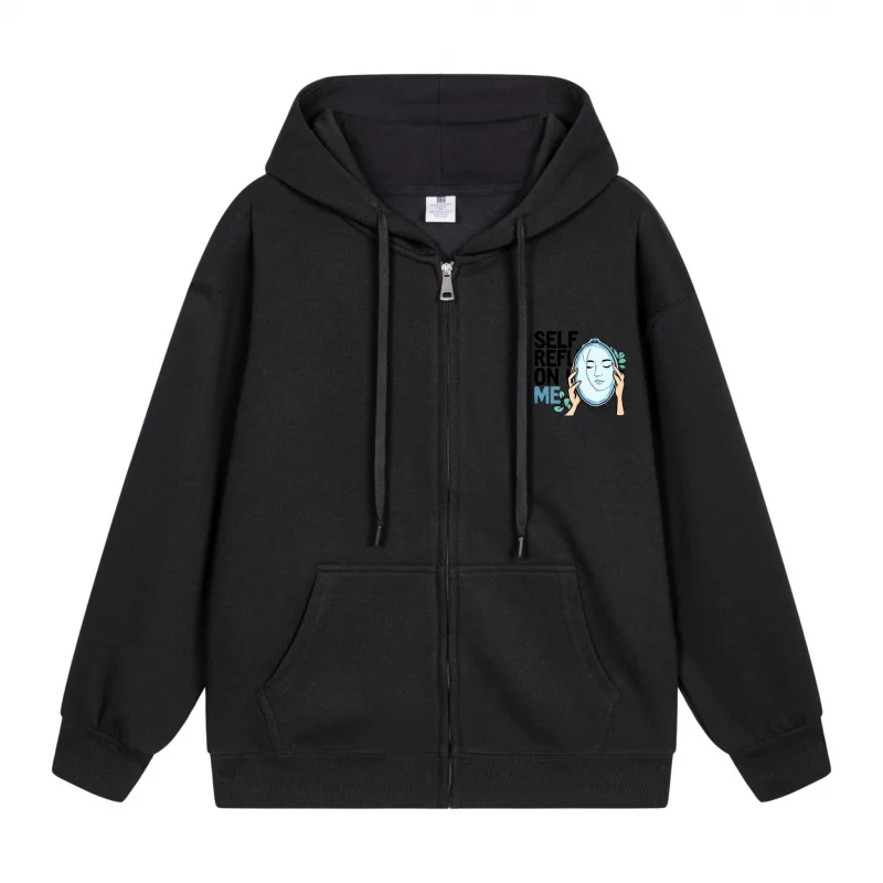 

Men's Zip-Up Hoodie Abstract Art On Black Hoodie 2025 New Style Casual Couples’ Style Casual and Loose