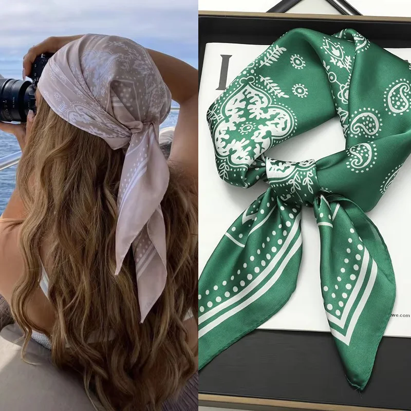 Модные шелковые повязки для волос с принтом