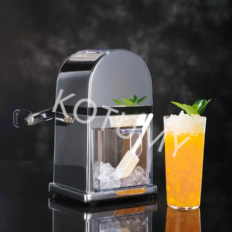 Stainless Steel Ice Crusher Mini Ice shavers Chopper Manual Snow Cone Smoothie Maker Ice Block Breaking Machine