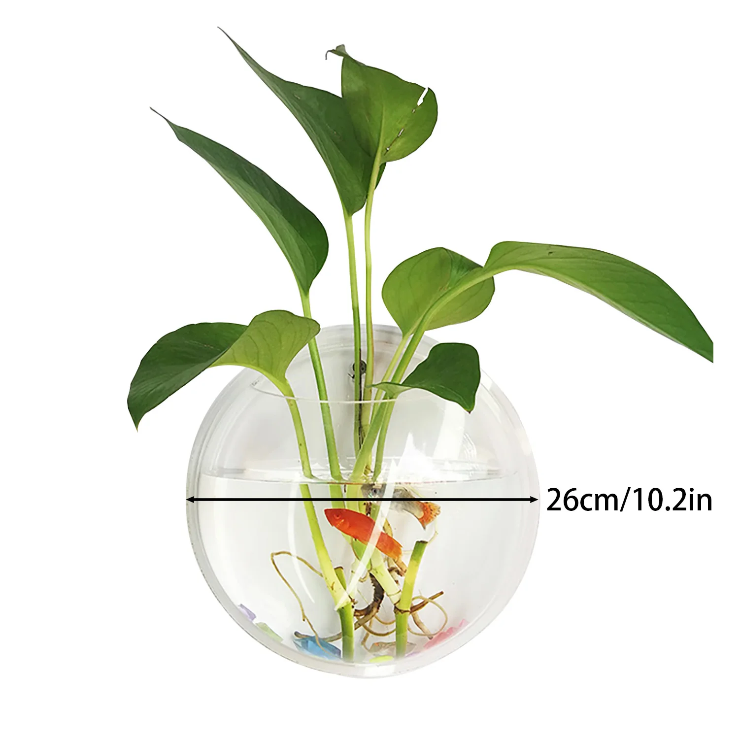 16pcs 26cm Popular Creative Transparent Acrylic Hanging Fish tank Wall-mounted Transparent Acrylic Flower Pot Decoration