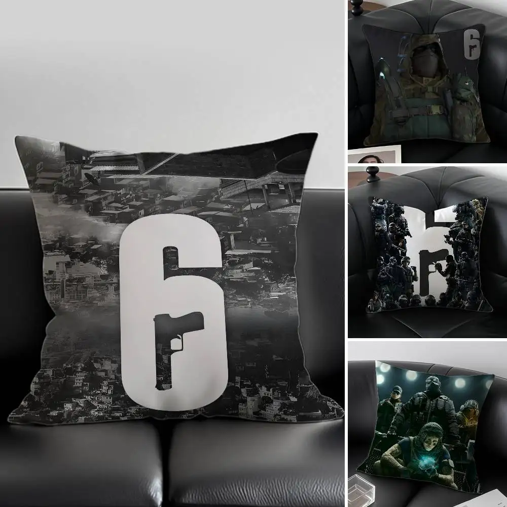 

Game Rainbow S-Six-S-Sieges Pillow Case Skin-Friendly And Comfortable Fabric Pillowcase Lnvisible Lilky Zipper