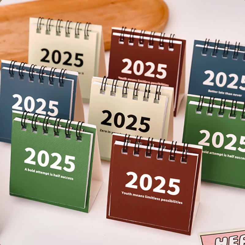 Mini Calendario de escritorio 2025, planificador diario bonito, gestión del tiempo mensual Simple, lista de tareas pendientes, planificador de mesa, 1 ud.