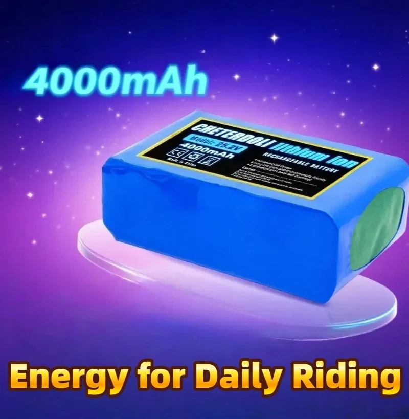 

25.2V 4Ah-6Ah Rechargeable Lithium-ion Battery – 6S2P 18650 Cell for Hoverboard & Scooter, Stable Energy for Daily Riding
