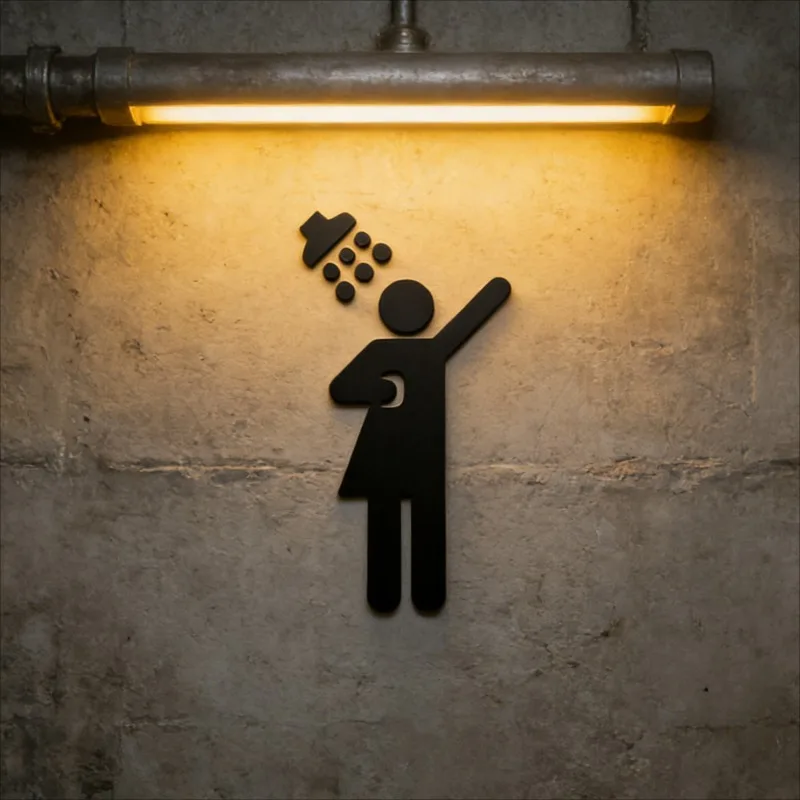 3D Acrylic Gender Neutral Restroom Sign Self-Adhesive Metal Look Decor for Home Office Business Wall