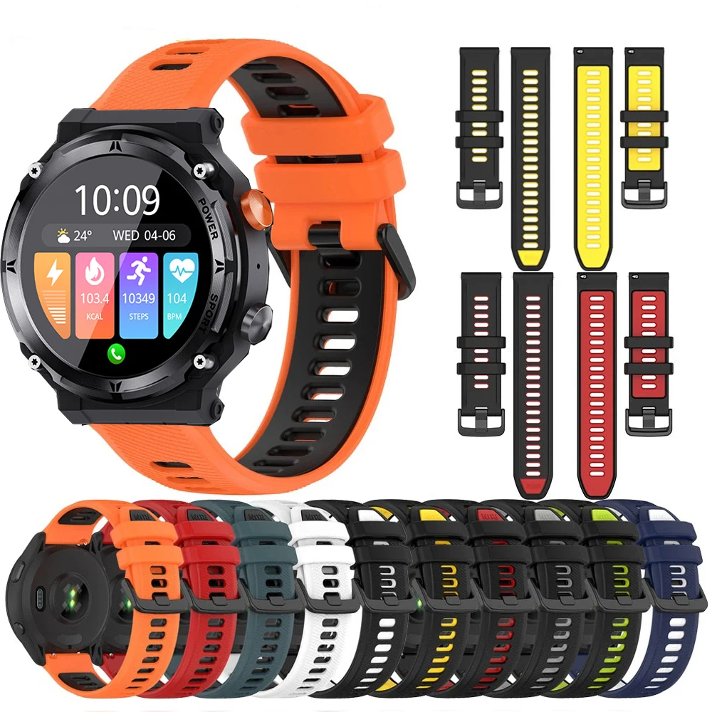 

Sports Silicone Strap for C21 Pro Smart Watch Quick 20mm 22mm Breathable Wrist Wristband forC21 Pro SmartWatch Accessorie